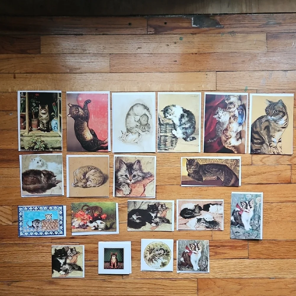 19 BLANK CHARMING CARDS OF CATS